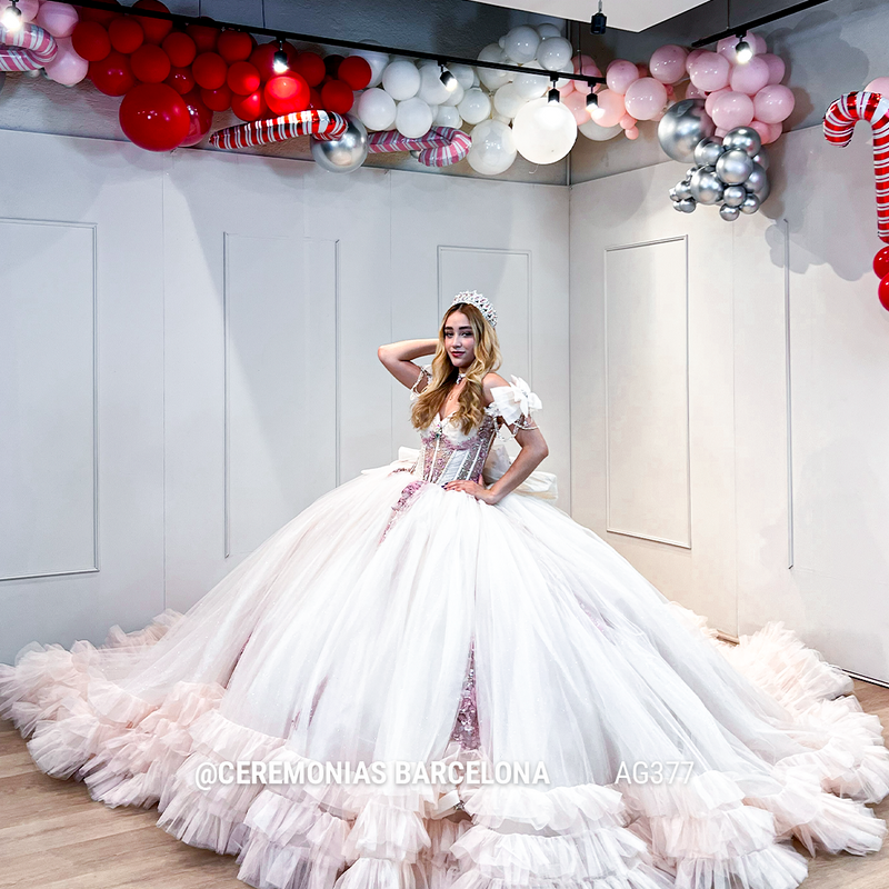 AG377 CHAMPAGNE VESTIDO XV