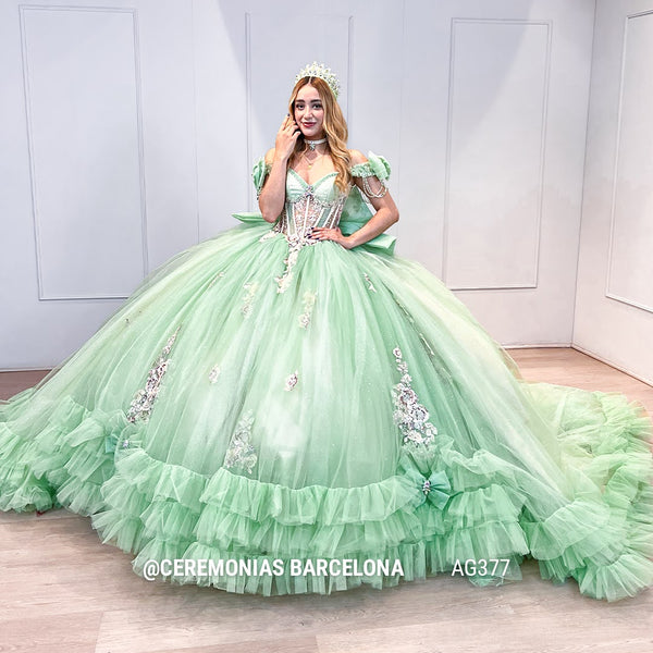 AG377 SAGE VESTIDO XV